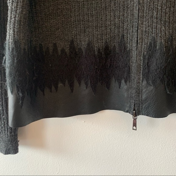 Lafayette 148 Wool and Leather Yoke Zip Front Jacket - Picture 4 of 7